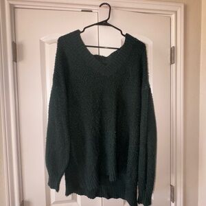 Cozy Green V-Neck Sweater